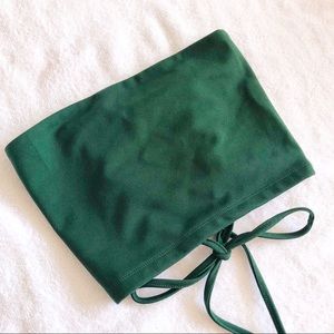 Forest Green Lace up Back Tube Top